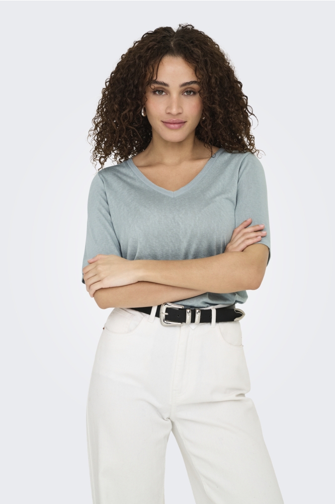 ONLELISE S/S V-NECK TOP JRS NOOS 15257390 ABYSS